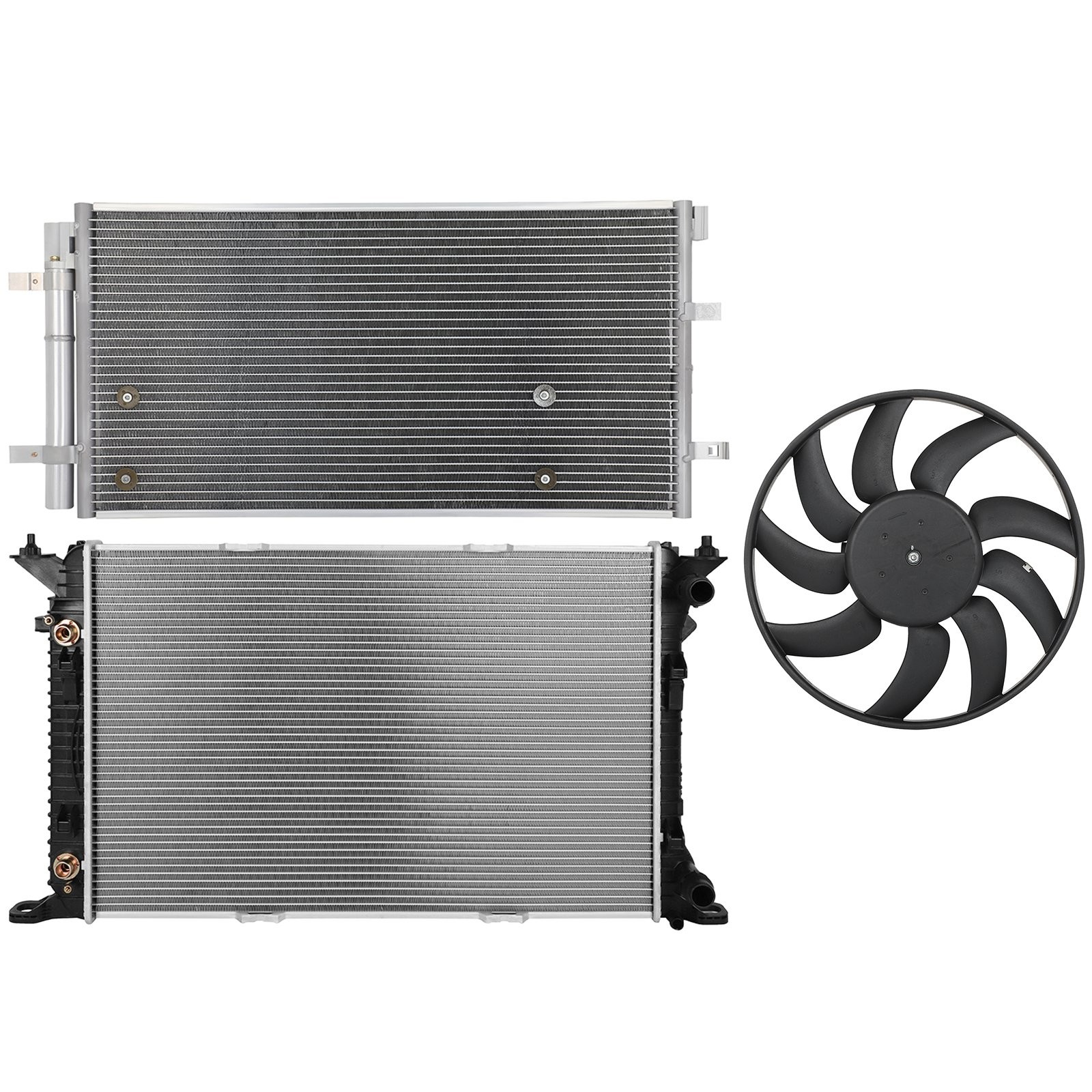 Electric Radiator Condenser Cooling Fan Kit For Audi A4 Quattro 2013 2014-2016