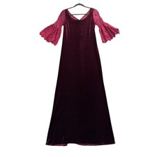 Romantic Velvet Lace Maxi Dress Fairycore Coquette Gothic Renaissance Gown