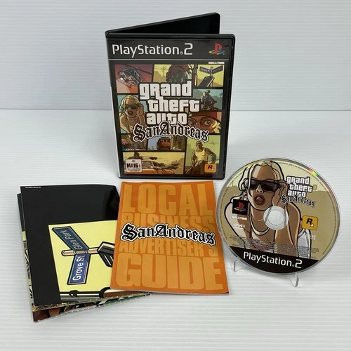 Grand Theft Auto: San Andreas Playstation 2 PS2 Game PAL Complete + Map (TESTED)