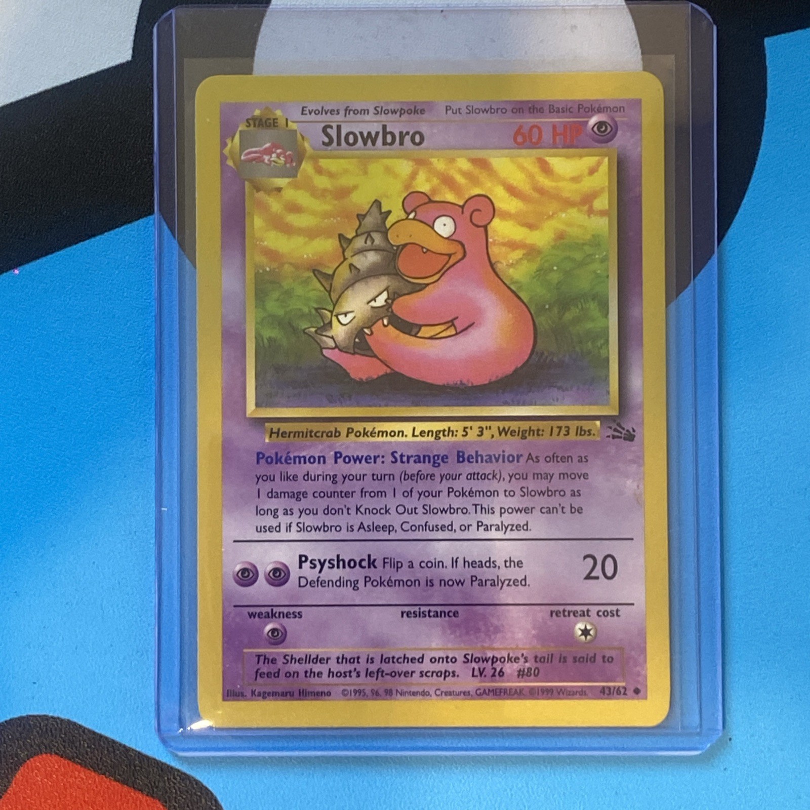 Slowbro - 43/62 - Uncommon - Fossil - Pokemon TCG Card 1999 Near Mint