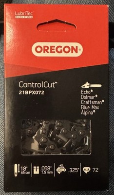 Oregon 21BPX072 Chainsaw Chain 18  ControlCut .325  Pitch .058  Gauge 72DL NIB