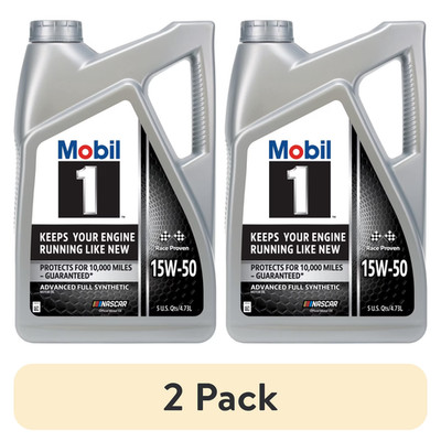 (2 pack) Mobil 1 Advanced Full Synthetic Motor Oil 15W-50, 5 Quart