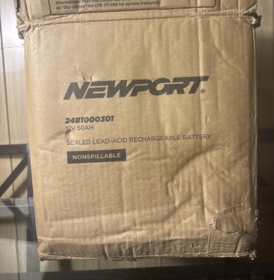 Newport 12V50Ah Deep Cycle Heavy-Duty Marine Battery, Lightweight & Sealed AGM