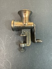 Vintage Durham Meat Grinder No 14 Clamp Cast Metal Kitchen Tool 1976