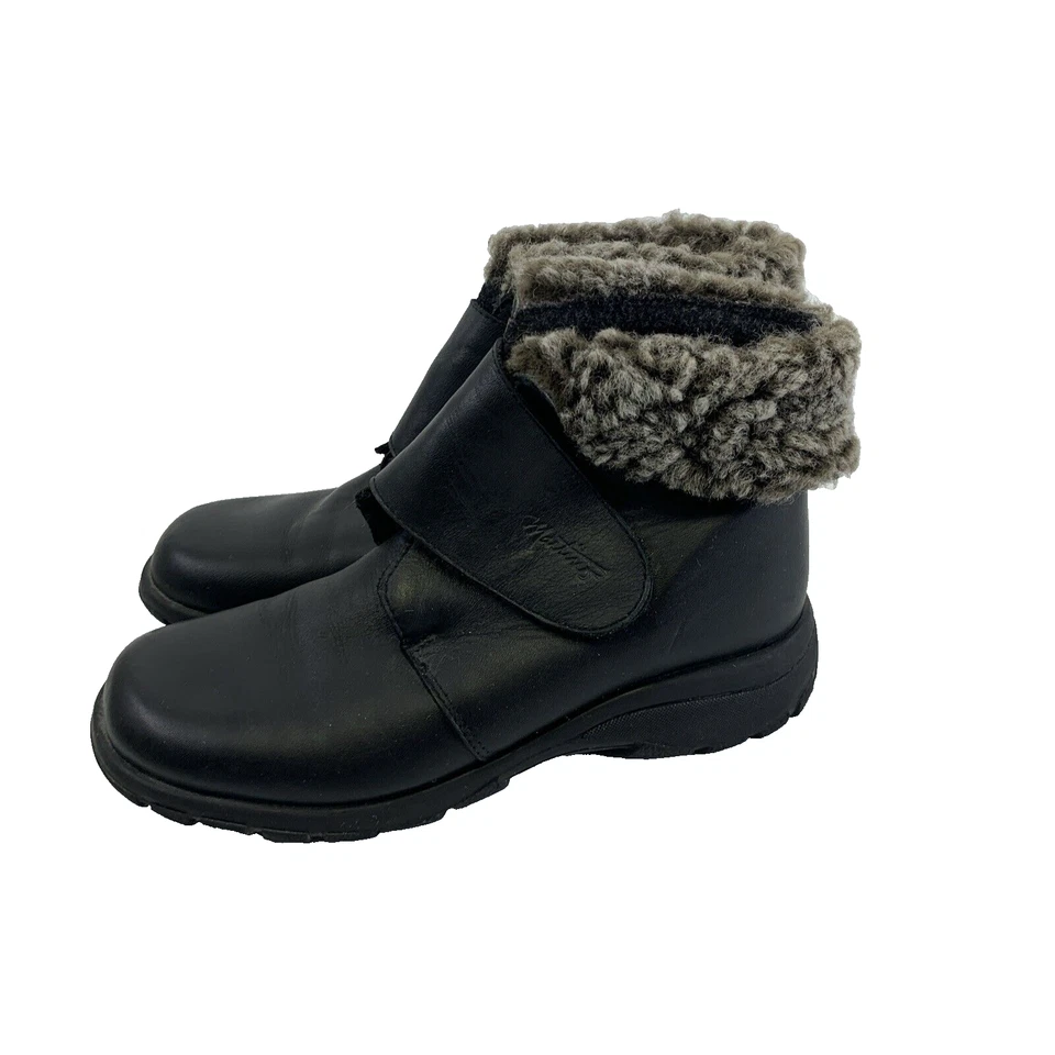 Martino полярный водонепроницаемый ботильоны искусственного меха отделки из черной кожи крюк петля 7 - Изображение 2 из 4