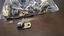 1/4'' Flexible Tube And Wire Clamps, Aluminum With Rubber Cushion. New