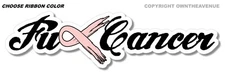 F Cancer Sticker Ribbon Pink Awareness Survivor Hope Laptop Car Truck Decal