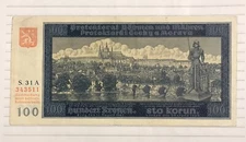 Bohemia & Moravia 100 Korun 1940 P-6 VF