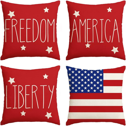 AVOIN colorlife 4th of July Patriotic 18" x (Pack 4), Red