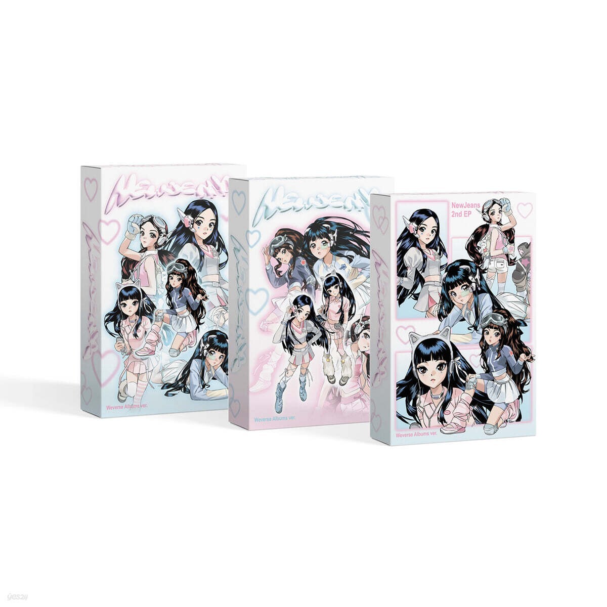 NewJeans 2nd EP Album Get Up Weverse 3Ver SET QR Card+28p Lyrics+