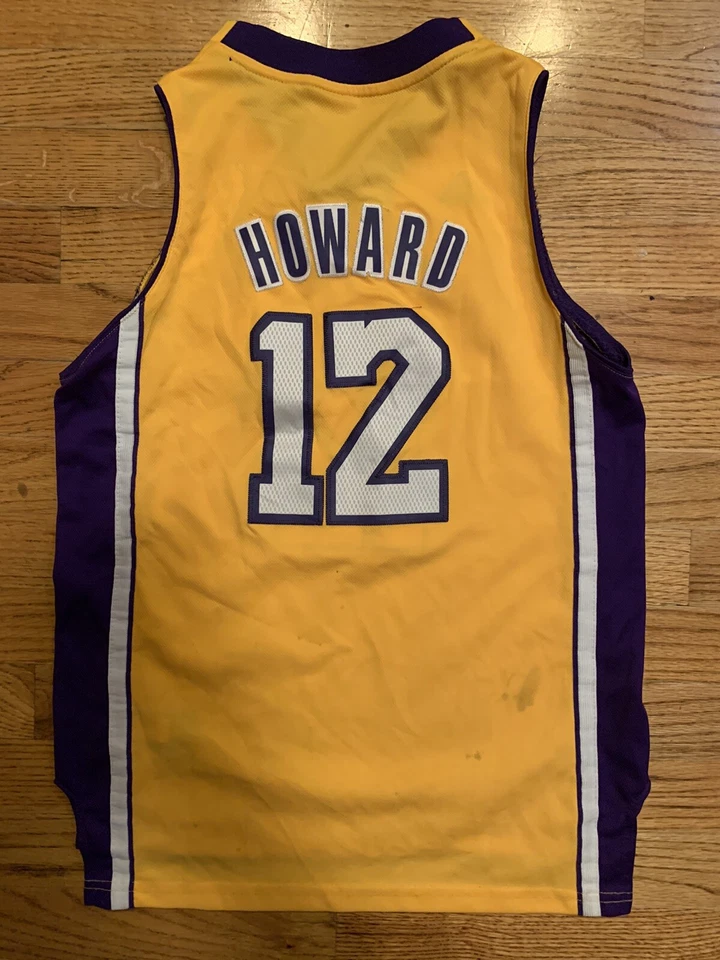 Camiseta Adidas 2013 LA Lakers Dwight Howard #12 NBA Swingman dorada juvenil M Foto 2 de 4