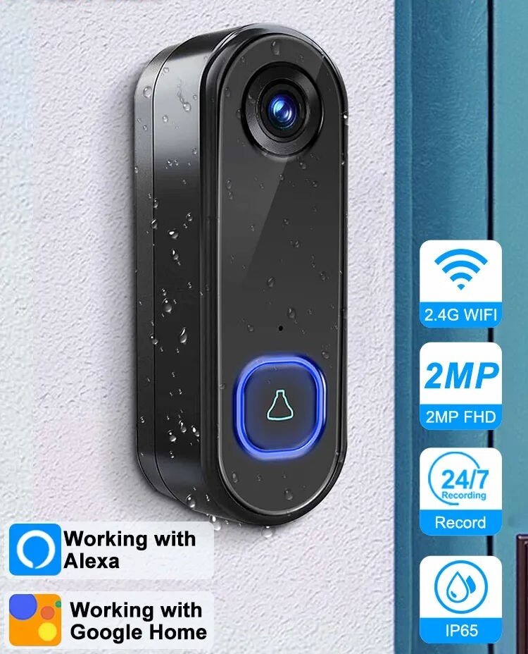 Video Doorbell WIFI 1080P HD Outdoor Waterproof Phone Door Bell Security Camera-image