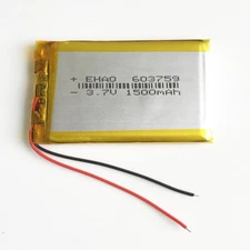 3.7V 1500mAh Lipo Li Polymer Rechargeable Battery For Camera Recorder GPS 603759