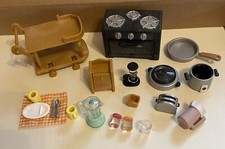 Calico Critters Sylvanian Families Kitchen Set Stove Serving Cart Blender Pans 