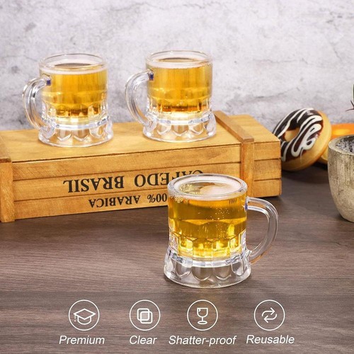 10x Mini Beer Mugs Shot Glasses Beer Glasses Plastic Mug Beer Shot UK🔥 - Picture 6 of 11