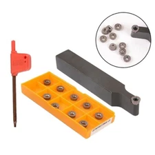 SRDPN1616H08,16x100mm Lathe External Turning-Tool Holder +10*RPMT08T2M0E-JS Tool