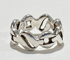 Sterling Silver Chain Link Design Eternity Band Ring 5.1 Grams  Size 4.75/5