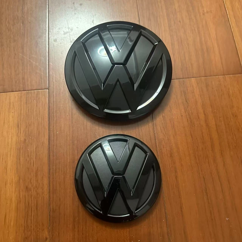 New Glossy Black Front and Rear Badge Emblem 2016-2017 VW Passat 2015-2016 Jetta Foto 2 de 4