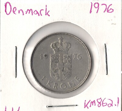 Coin Denmark 1 Krone 1976 KM862.1 | eBay