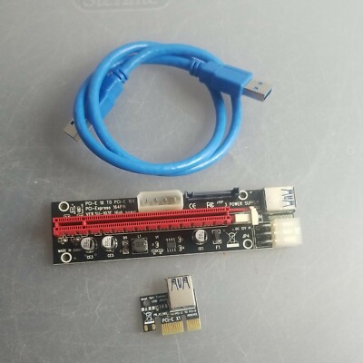 PCI-E 1x to 16x Powered USB3.0 GPU Riser Extender Adapter Card