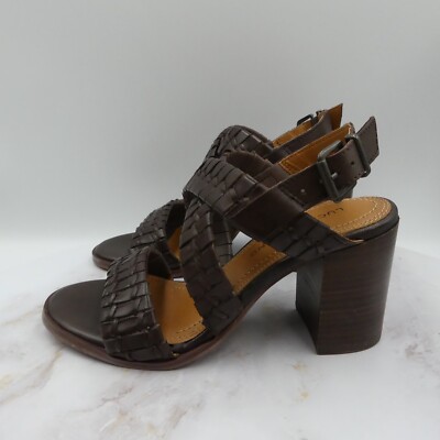 Lucky Brand Shoes Womens 5.5 M Brown Leather Block Heel Sandals Dabene