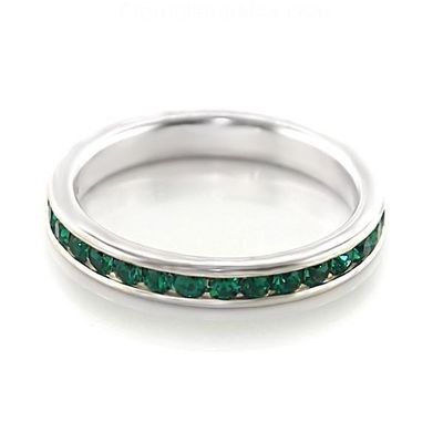 Sterling Versilbert Ewigkeit Stapelbar Kristall Geburtsstein Rings-Sizes 5-10