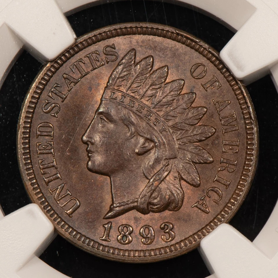 1893 1c Indian Head Small Cent - NGC MS 64 BN - PQ Luster - SKU-X4846 - Image 3 of 4