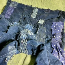 BEST Indigo Boro Patchwork Repaired Patched Shashiko Railroad Wabash Soft Pants