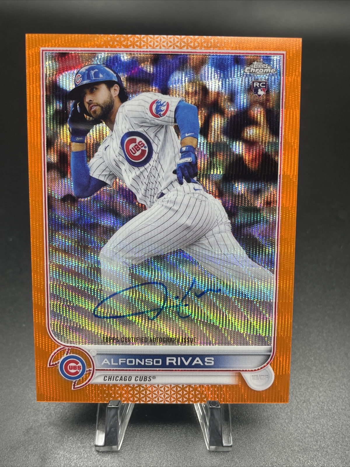 2022 Topps Chrome Alfonso Rivas Orange Wave Refractor Rookie Auto RC #19/25 CUBS