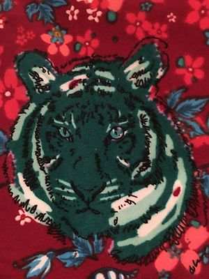 Legging LulaRoe Vintage Motif Tigres Multicolores Sur Fleurs Rouges - Taille Tall & Curvy, Neuf Avec étiquettes