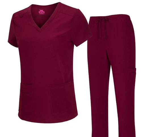 Medical Nursing Natural Uniforms Women's Cool Stretch V-Neck Top and Cargo Pant - Image 3 of 4