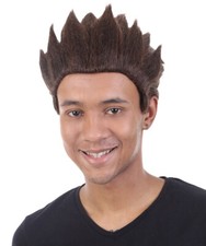 HPO Adult Men's Spiked Internet TV Movie Brown Wig for Cosplay Parties, HM-1041A
