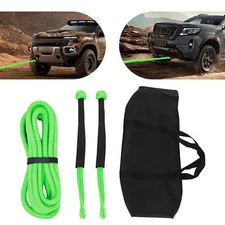 Long Towing Rope w/ 2 Soft Shackles Elasticity Recovery Rope Kit Green 30580lbs
