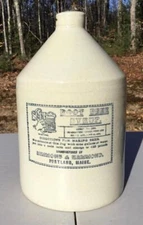 Antique Merchant Simmons & Hammond Root Beer Syrup Stoneware Jug Portland ME