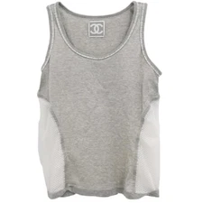 Chanel Sport Line Sleeveless Mesh Top Gray 04P #38 185222