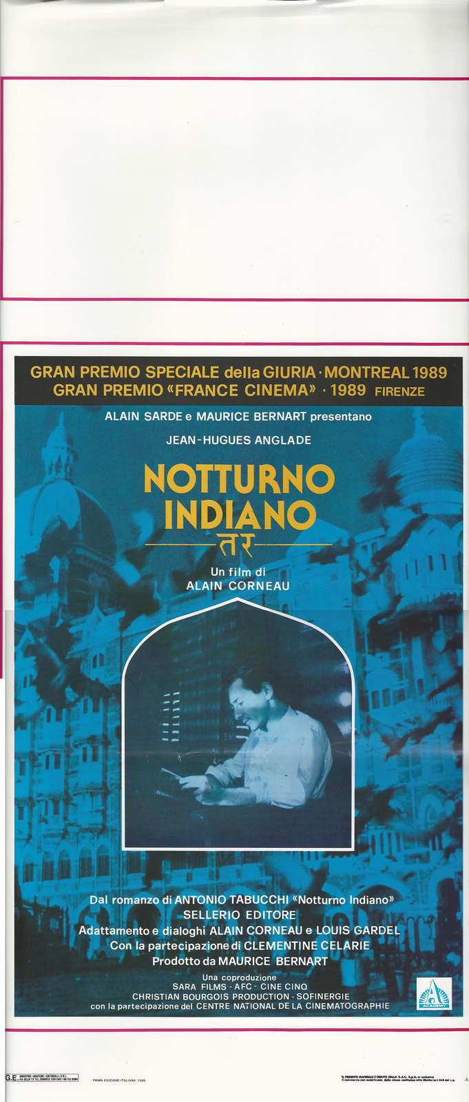 Locandina originale film Notturno indiano (1989) - Regia di Alain Corneau