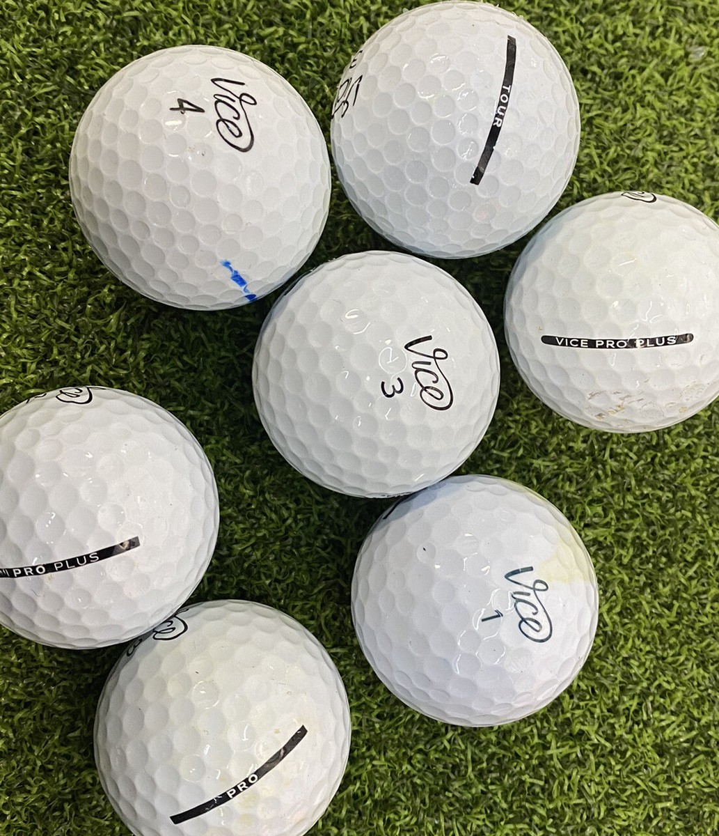 50 Vice Pro/Plus Tour, Drive Mix Assorted White Used Golf Balls 3A