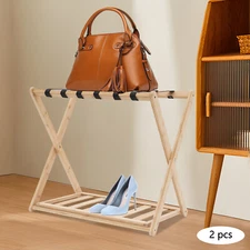2 Pack Luggage Rack for Guest Room, Folding Luggage Rack 35-40kg Load