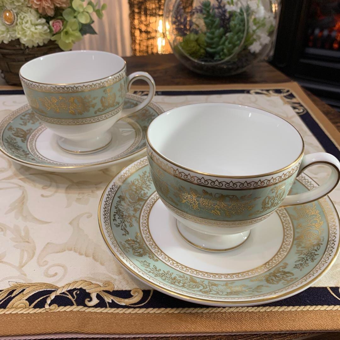 ウェッジウッド コロンビア ターコイズ スープ皿 2枚 ウェッジウッド