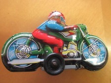 Vintage Tinplate Japanese Friction Tin Toy Motorcycle Made In Japan PERFECT
