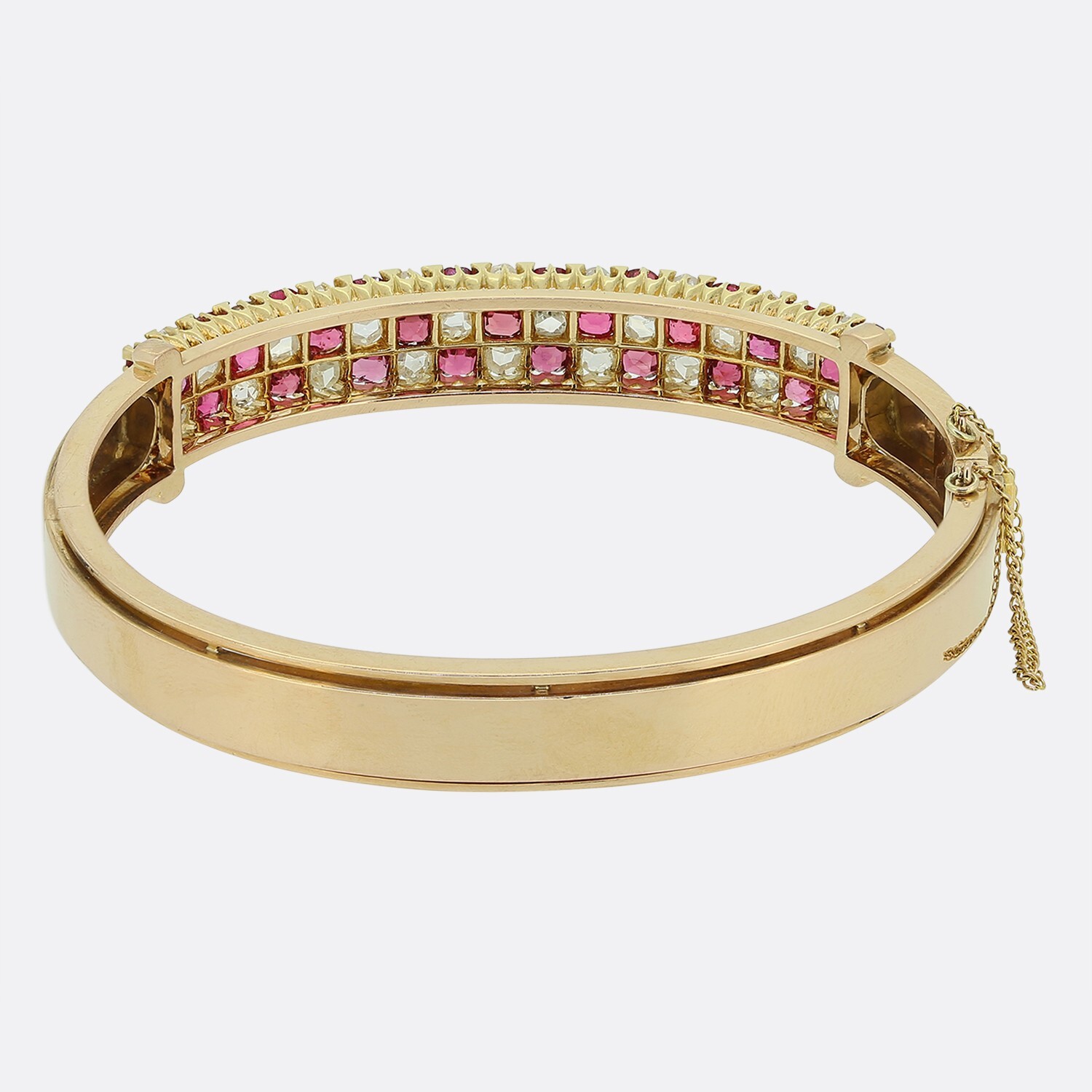 Victorian Ruby and Diamond Chequerboard Bangle Br… - image 4