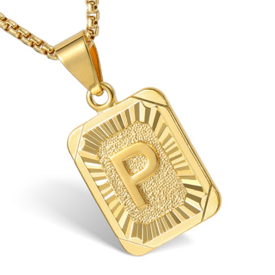 Gold Filled 26 Initial Letter A-Z Pendant Chain Necklace Customized Link 18-26''