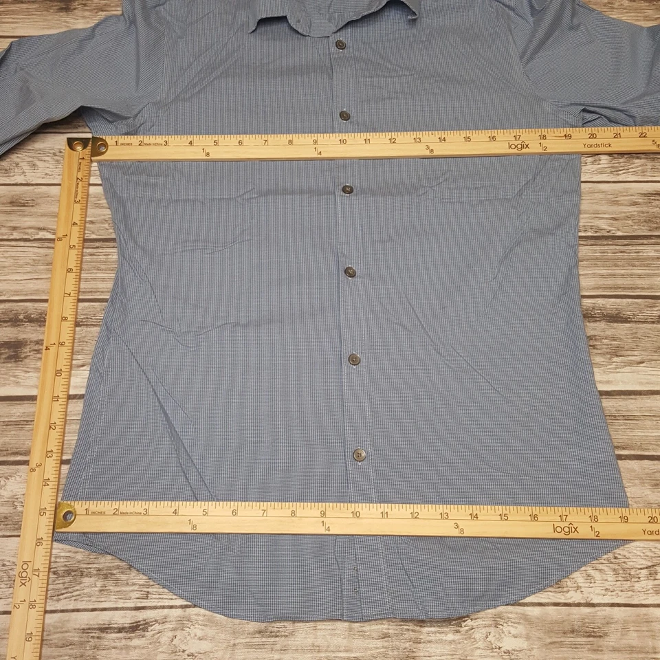 Calvin Klein S Mens Dress Shirt Slim Fit Non Iron Collared Long Sleeve Blue - Image 2 of 4