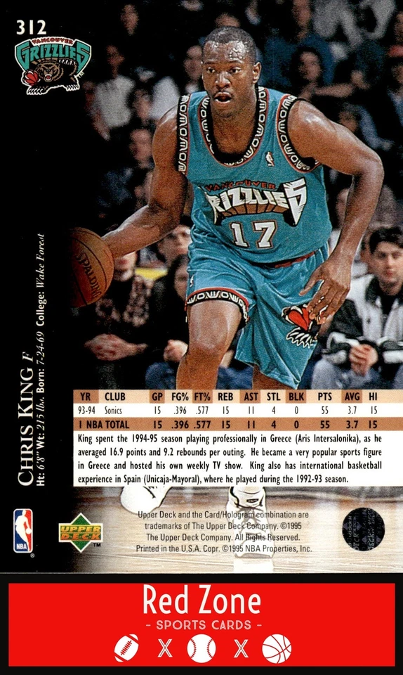 1995-96 Upper Deck - #312 Chris King NM Set Break. - Image 2 of 2