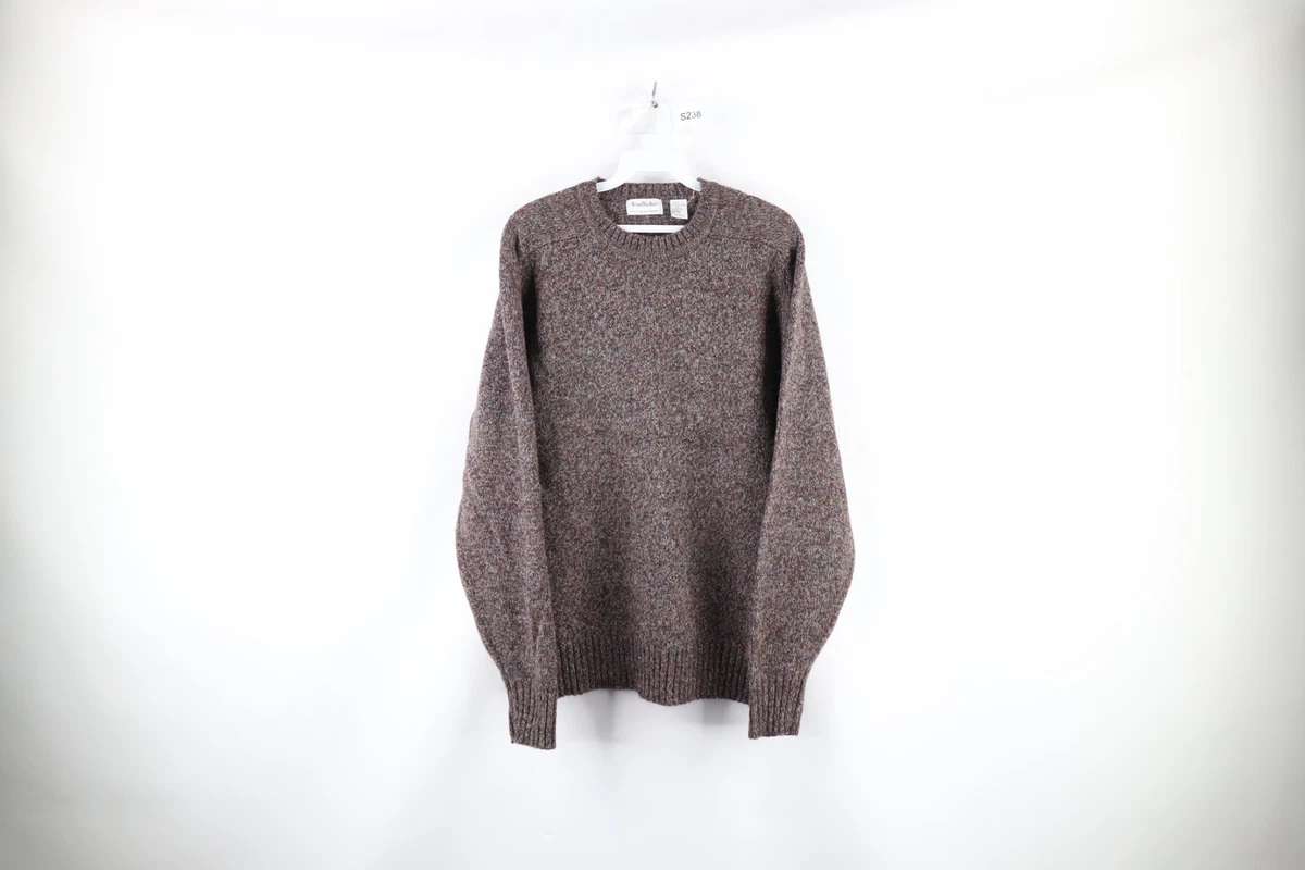 Vintage 70s Streetwear Mens Large Blank Wool Blend Knit Crewneck Sweater Rainbow