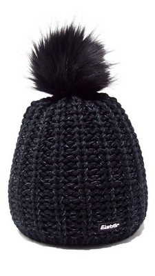 Eisbar Knitted Beanie Hat Pom Pom One Size Ski Hat Black