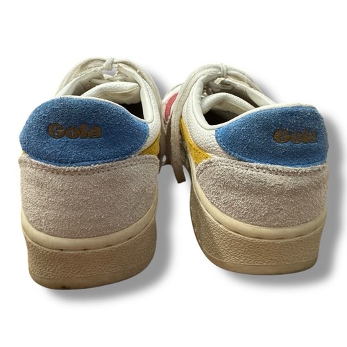 GOLA US Women Grandslam Trident White Multi Suede Court Sneakers Shoes Size 8 - Picture 4 of 9