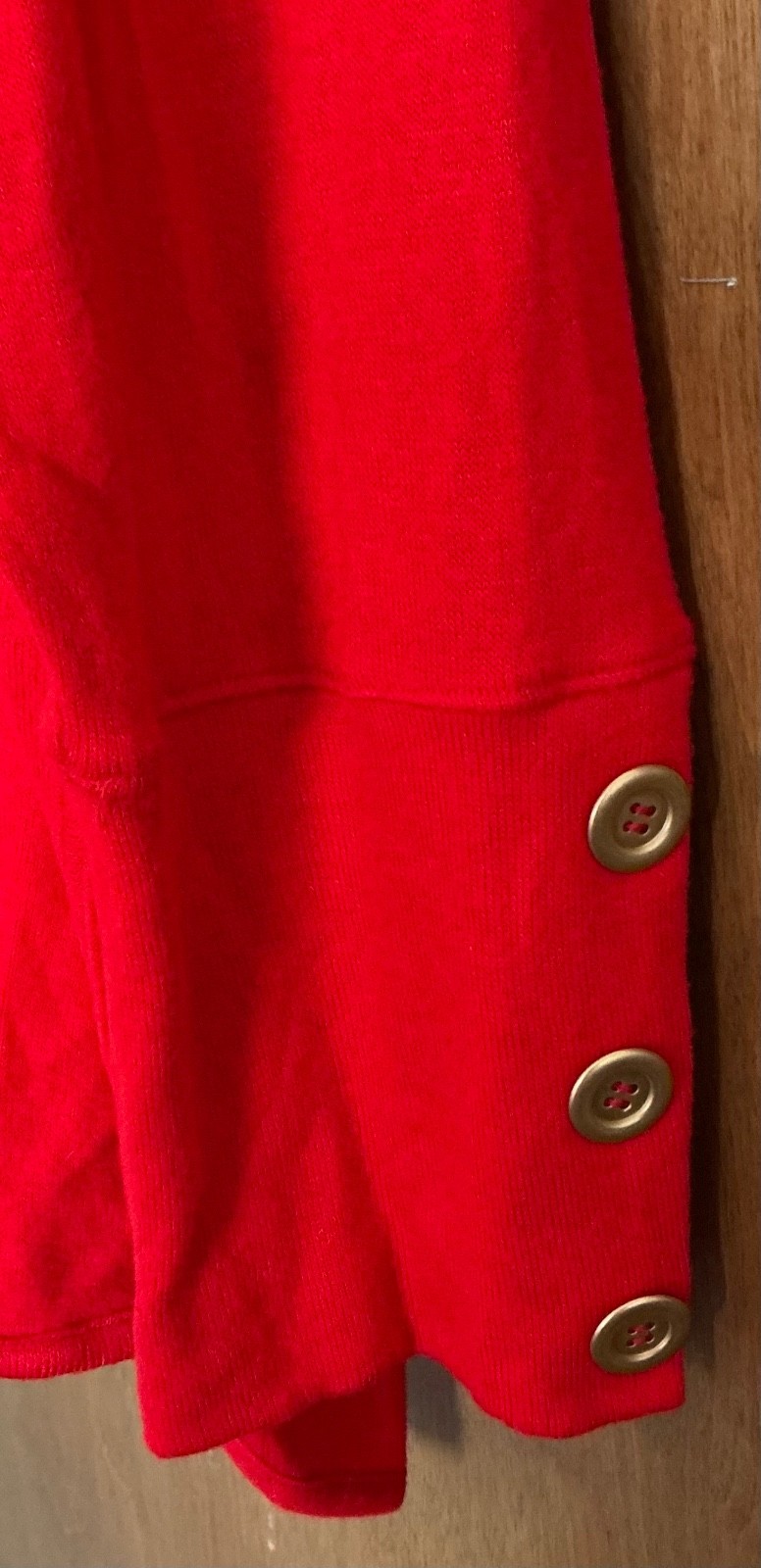 Ruby Rd  Pullover Red Long Sleeve With Buttons  T… - image 3