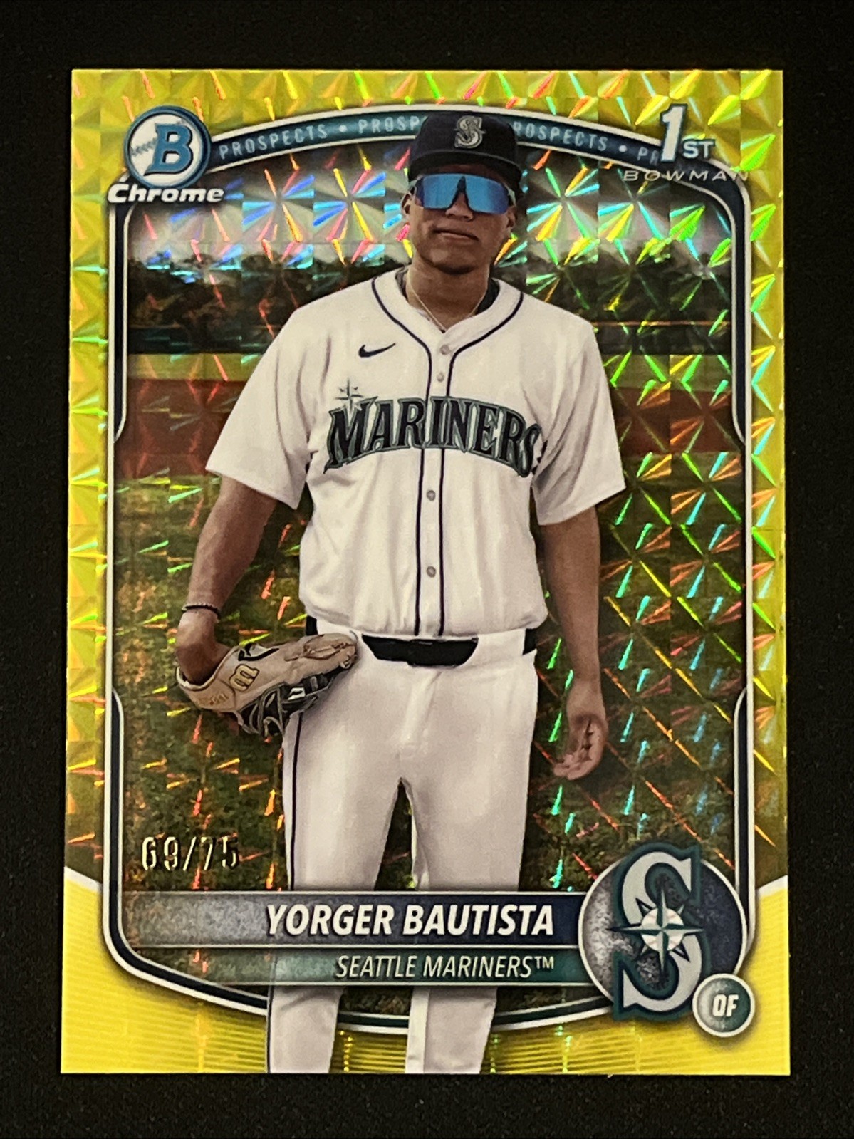 Yorger Bautista -/75 1st Bowman 2025 Bowman Chrome Yellow Geometric SEA Mariners