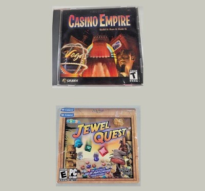 PC Game Lot   Casino Empire Tycoon Simulation + Jewel Quest Puzzle   Windows CD